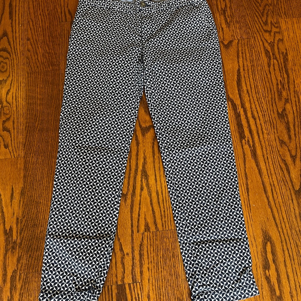 Tommy Hilfiger Navy and White Patterned Pants